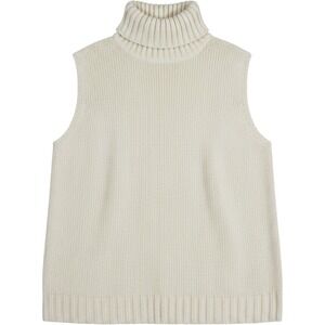 Uniform John Paul Richard Sweater Vest Women XL Ivory Sleeveless Turtleneck Knit